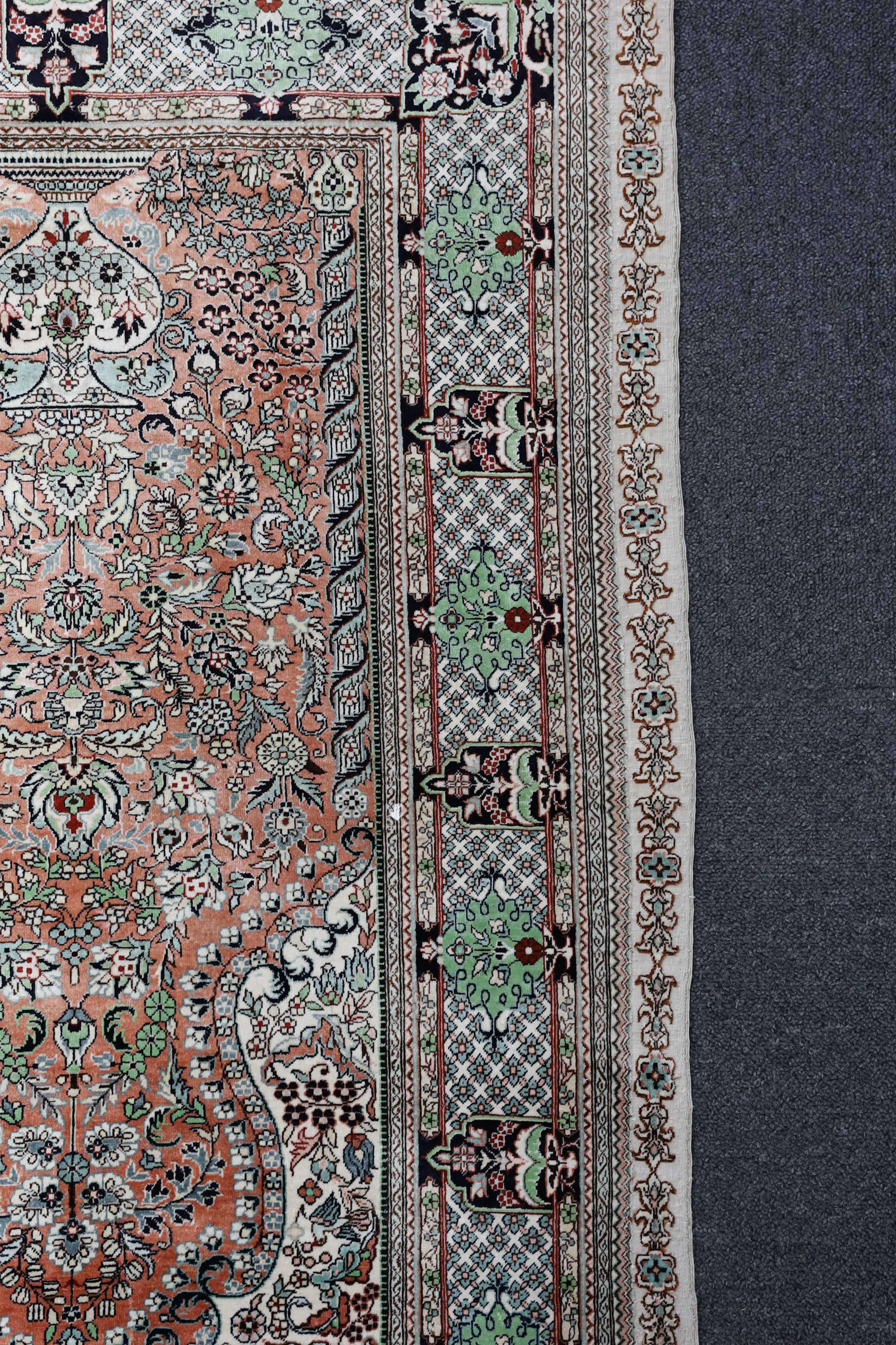Two North West Persian part silk rugs, larger 150 x 103cm